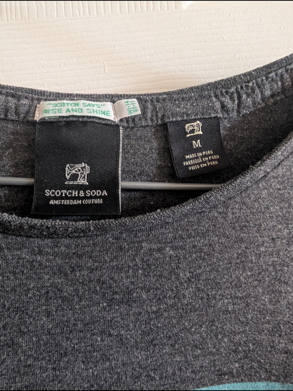 Scotch & Soda Charcoal Tee with Blue Sky Graphic - Picture 3 of 4